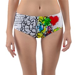 Brain Left Logic Language Science Reversible Mid-waist Bikini Bottoms by Wegoenart