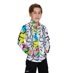 Brain Left Logic Language Science Kids  Windbreaker by Wegoenart