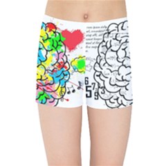 Brain Left Logic Language Science Kids  Sports Shorts by Wegoenart