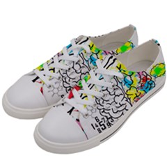 Brain Left Logic Language Science Men s Low Top Canvas Sneakers by Wegoenart