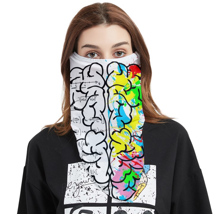 Brain Left Logic Language Science Face Covering Bandana (Triangle)