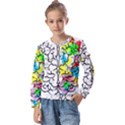 Brain Left Logic Language Science Kids  Long Sleeve Tee with Frill  View1