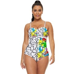 Brain Left Logic Language Science Retro Full Coverage Swimsuit by Wegoenart