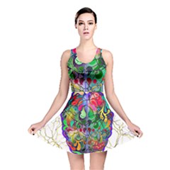 Brain Head Mind Man Silhouette Reversible Skater Dress by Wegoenart