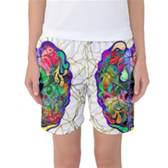 Brain Head Mind Man Silhouette Women s Basketball Shorts by Wegoenart