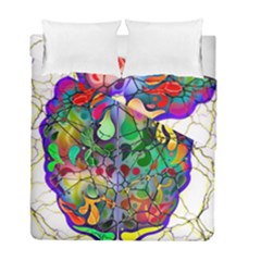 Brain Head Mind Man Silhouette Duvet Cover Double Side (full/ Double Size) by Wegoenart