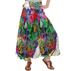 Brain Head Mind Man Silhouette Satin Palazzo Pants by Wegoenart