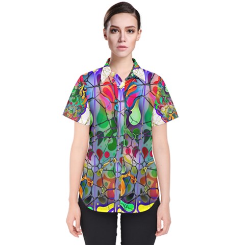 Brain Head Mind Man Silhouette Women s Short Sleeve Shirt by Wegoenart