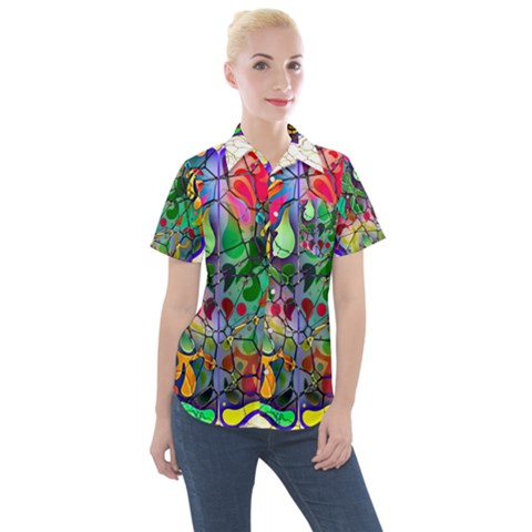 Brain Head Mind Man Silhouette Women s Short Sleeve Pocket Shirt by Wegoenart