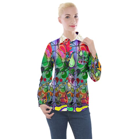 Brain Head Mind Man Silhouette Women s Long Sleeve Pocket Shirt by Wegoenart