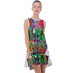 Brain Head Mind Man Silhouette Frill Swing Dress by Wegoenart