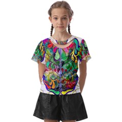 Brain Head Mind Man Silhouette Kids  Front Cut Tee by Wegoenart