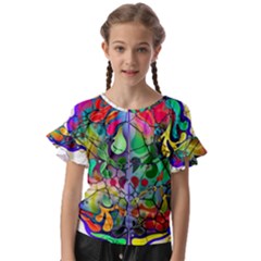 Brain Head Mind Man Silhouette Kids  Cut Out Flutter Sleeves by Wegoenart