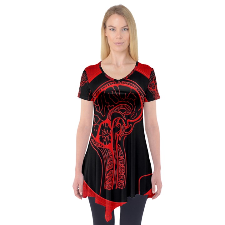 Artificial Intelligence Brain Think Short Sleeve Tunic 