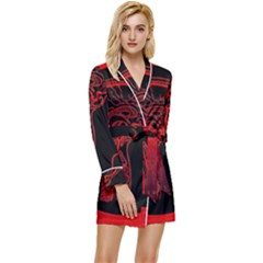 Artificial Intelligence Brain Think Long Sleeve Satin Robe by Wegoenart