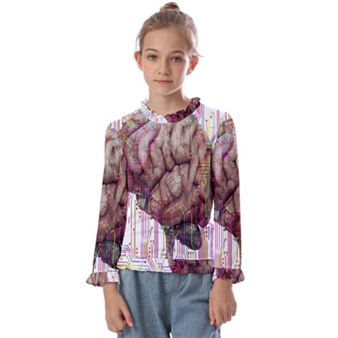 Brain Think Neurons Circuit Kids  Frill Detail Tee by Wegoenart