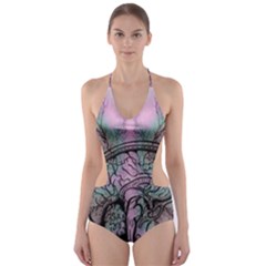 Tourette Syndrome Epilepsy Brain Cut-out One Piece Swimsuit by Wegoenart