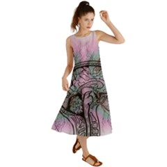 Tourette Syndrome Epilepsy Brain Summer Maxi Dress by Wegoenart