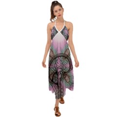 Tourette Syndrome Epilepsy Brain Halter Tie Back Dress  by Wegoenart