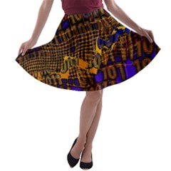 Binary Code Transformation A-line Skater Skirt by Wegoenart