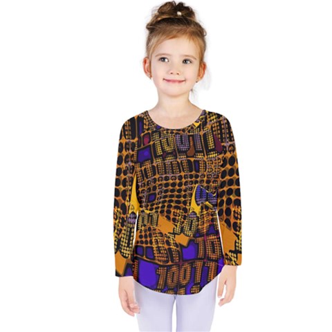 Binary Code Transformation Kids  Long Sleeve Tee by Wegoenart