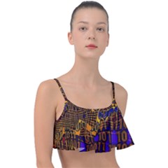 Binary Code Transformation Frill Bikini Top by Wegoenart