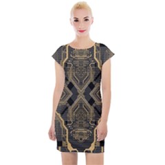 Brain Technology Data Digital Cap Sleeve Bodycon Dress by Wegoenart