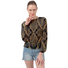 Brain Technology Data Digital Banded Bottom Chiffon Top