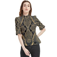 Brain Technology Data Digital Frill Neck Blouse