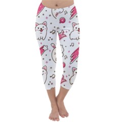 Cute-animals-seamless-pattern-kawaii-doodle-style Capri Winter Leggings 