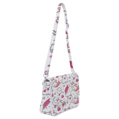 Cute-animals-seamless-pattern-kawaii-doodle-style Shoulder Bag With Back Zipper