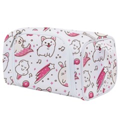 Cute-animals-seamless-pattern-kawaii-doodle-style Toiletries Pouch by Jancukart