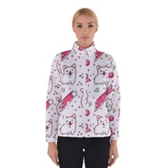 Cute-animals-seamless-pattern-kawaii-doodle-style Women s Bomber Jacket