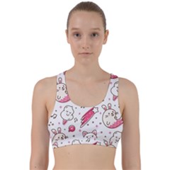 Cute-animals-seamless-pattern-kawaii-doodle-style Back Weave Sports Bra