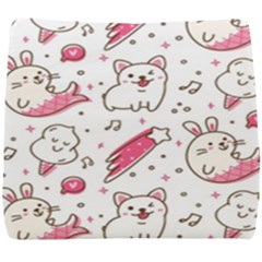 Cute-animals-seamless-pattern-kawaii-doodle-style Seat Cushion