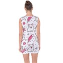 Cute-animals-seamless-pattern-kawaii-doodle-style Lace Up Front Bodycon Dress View2