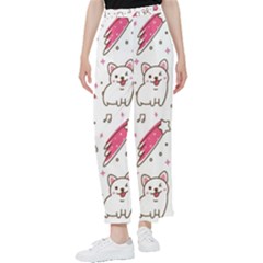 Cute-animals-seamless-pattern-kawaii-doodle-style Women s Pants  by Jancukart