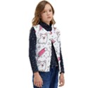 Cute-animals-seamless-pattern-kawaii-doodle-style Kid s Short Button Up Puffer Vest	 View2