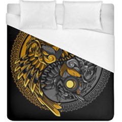 Yin-yang-owl-doodle-ornament-illustration Duvet Cover (king Size)