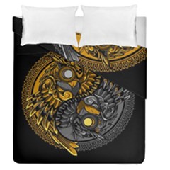 Yin-yang-owl-doodle-ornament-illustration Duvet Cover Double Side (queen Size)