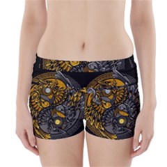 Yin-yang-owl-doodle-ornament-illustration Boyleg Bikini Wrap Bottoms