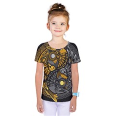 Yin-yang-owl-doodle-ornament-illustration Kids  One Piece Tee