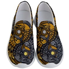 Yin-yang-owl-doodle-ornament-illustration Men s Lightweight Slip Ons by Jancukart