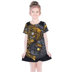 Yin-yang-owl-doodle-ornament-illustration Kids  Simple Cotton Dress