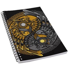 Yin-yang-owl-doodle-ornament-illustration 5 5  X 8 5  Notebook