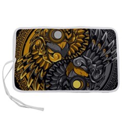 Yin-yang-owl-doodle-ornament-illustration Pen Storage Case (m) by Jancukart