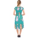 Seamless-pattern-cute-cat-cartoon-with-hand-drawn-style Cap Sleeve Front Wrap Midi Dress View2