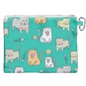 Seamless-pattern-cute-cat-cartoon-with-hand-drawn-style Canvas Cosmetic Bag (XXL) View2