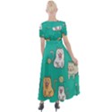 Seamless-pattern-cute-cat-cartoon-with-hand-drawn-style Button Up Short Sleeve Maxi Dress View2