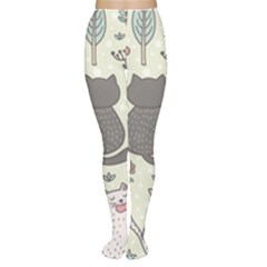 Funny Cartoon Cats Seamless Pattern Tights